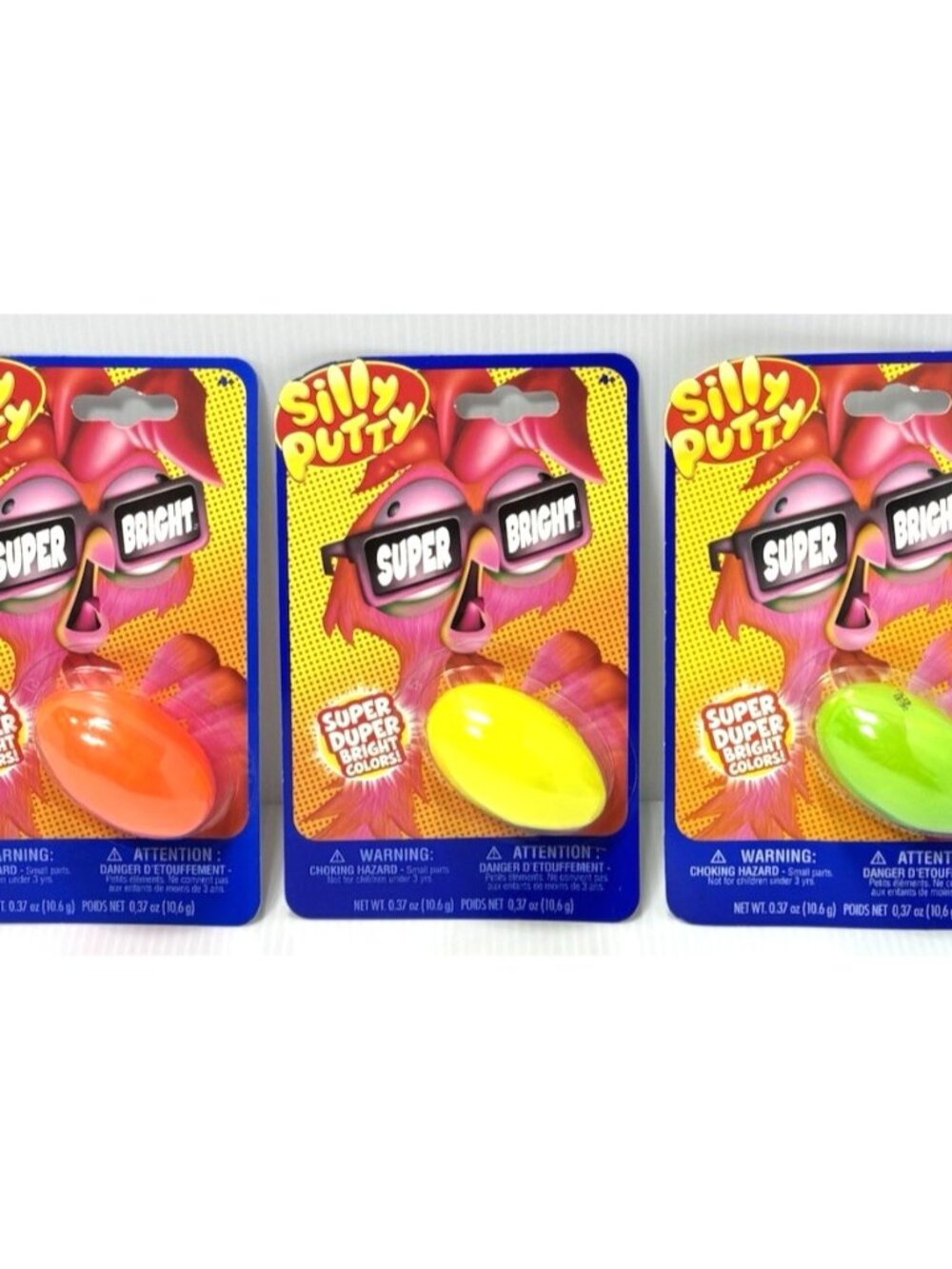 Crayola Silly Putty Super Bright 3-Pack Neon Colors Orange Yellow Green Toy NEW